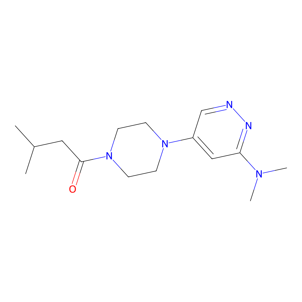 1-{4-[6-(Dimethylamino)pyridazin-4-yl]piperazin-1-yl}-3-methylbutan-1-one molecular structure, CAS 1798619-72-3