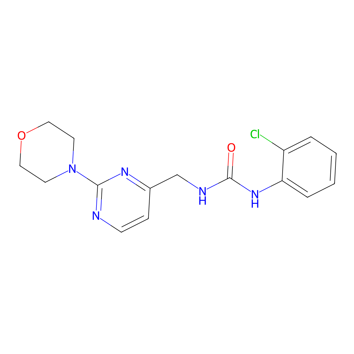 1-(2-Chlorophenyl)-3-((2-morpholinopyrimidin-4-yl)methyl)urea molecular structure, CAS 1798619-87-0