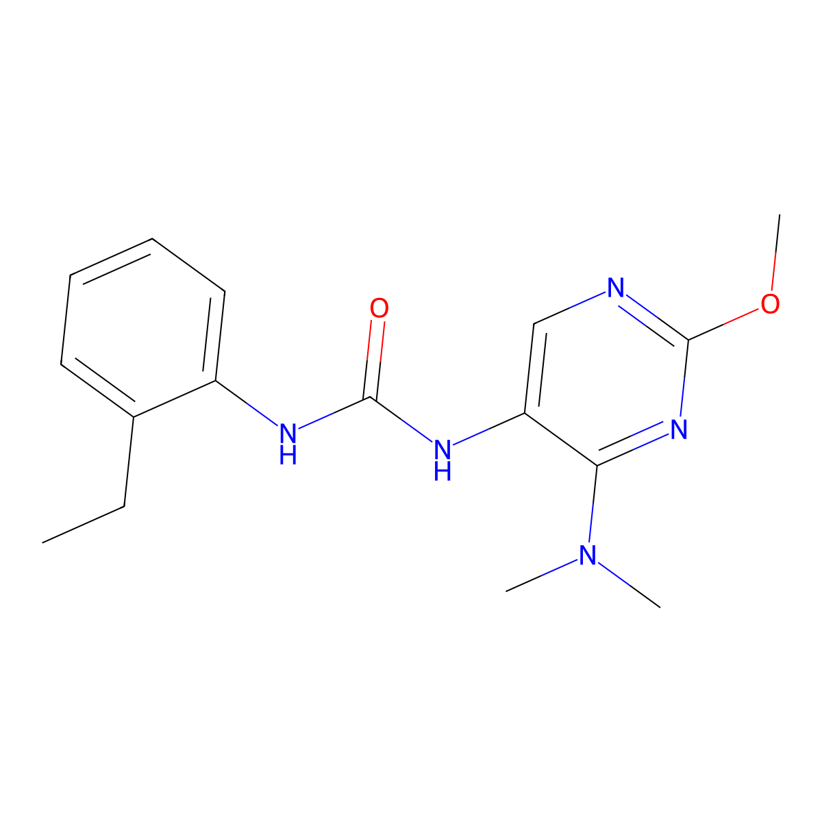 1-(4-(Dimethylamino)-2-methoxypyrimidin-5-yl)-3-(2-ethylphenyl)urea molecular structure, CAS 1798619-93-8