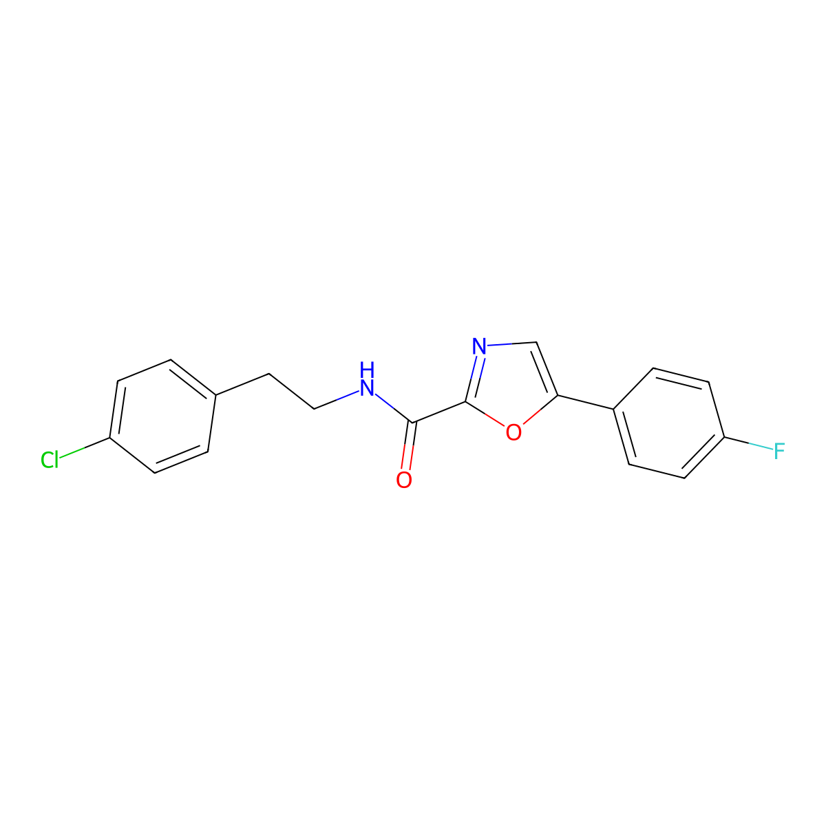 N-(4-chlorophenethyl)-5-(4-fluorophenyl)oxazole-2-carboxamide molecular structure, CAS 1798619-96-1