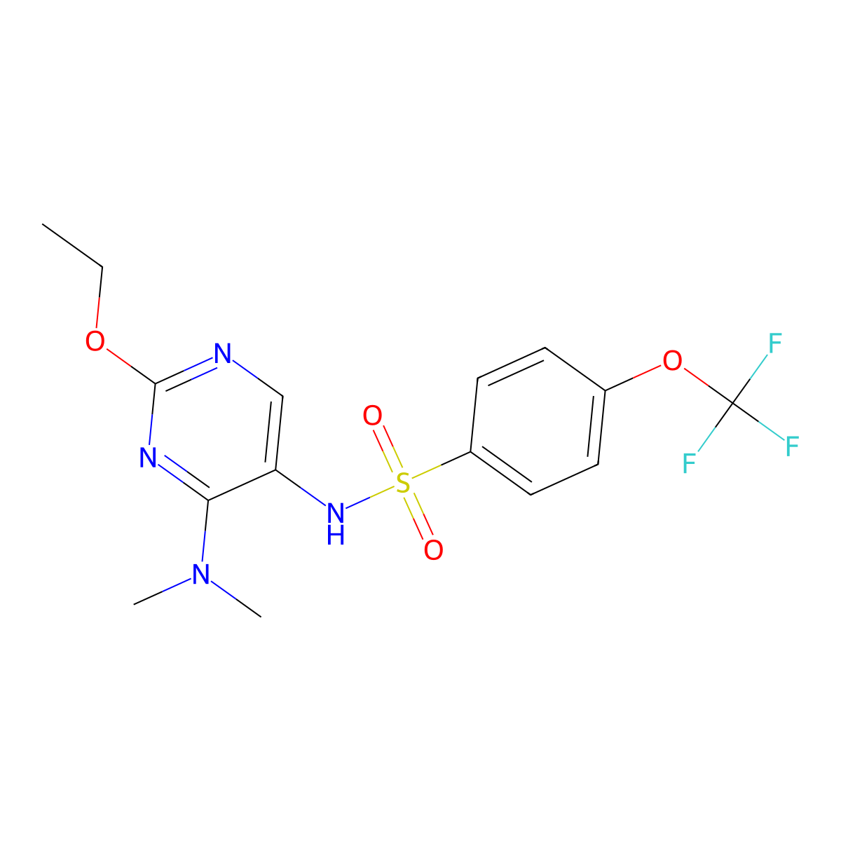 N-(4-(dimethylamino)-2-ethoxypyrimidin-5-yl)-4-(trifluoromethoxy)benzenesulfonamide molecular structure, CAS 1798619-98-3