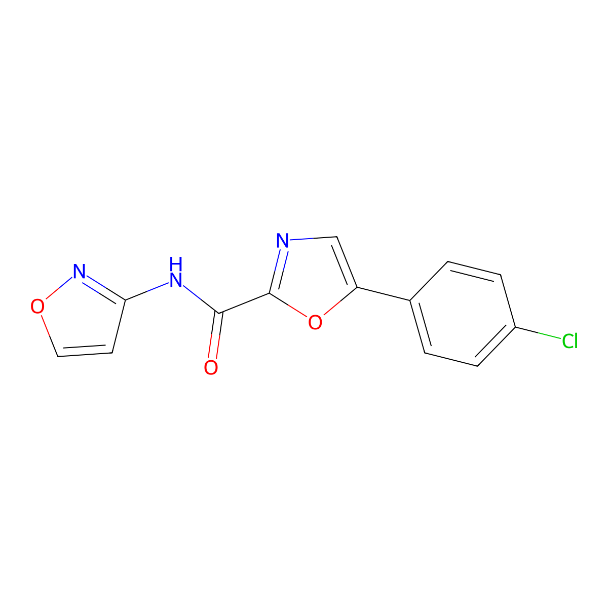 5-(4-chlorophenyl)-N-(isoxazol-3-yl)oxazole-2-carboxamide molecular structure, CAS 1798620-08-2