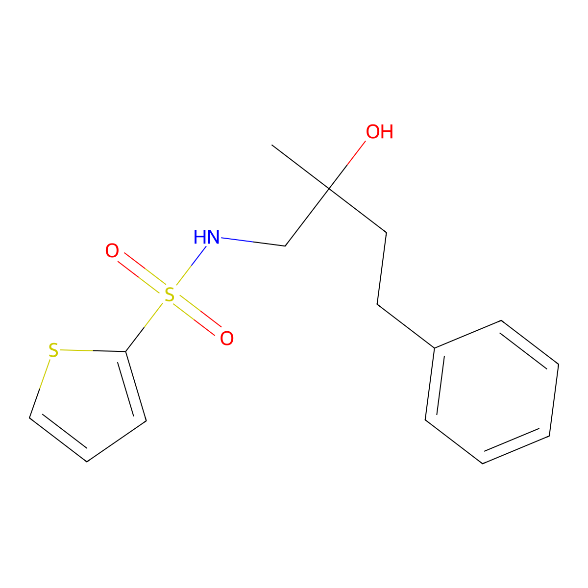 N-(2-hydroxy-2-methyl-4-phenylbutyl)thiophene-2-sulfonamide molecular structure, CAS 1798620-73-1
