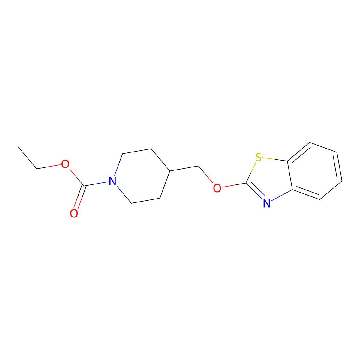 Ethyl 4-((benzo[d]thiazol-2-yloxy)methyl)piperidine-1-carboxylate molecular structure, CAS 1798620-95-7