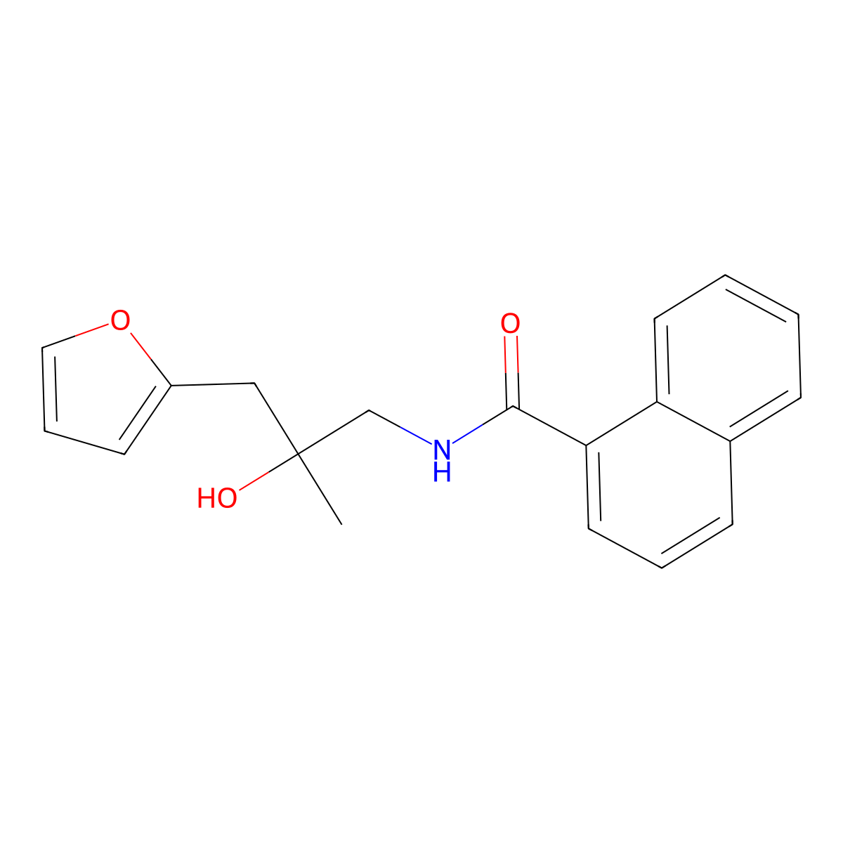 N-(3-(furan-2-yl)-2-hydroxy-2-methylpropyl)-1-naphthamide molecular structure, CAS 1798621-13-2