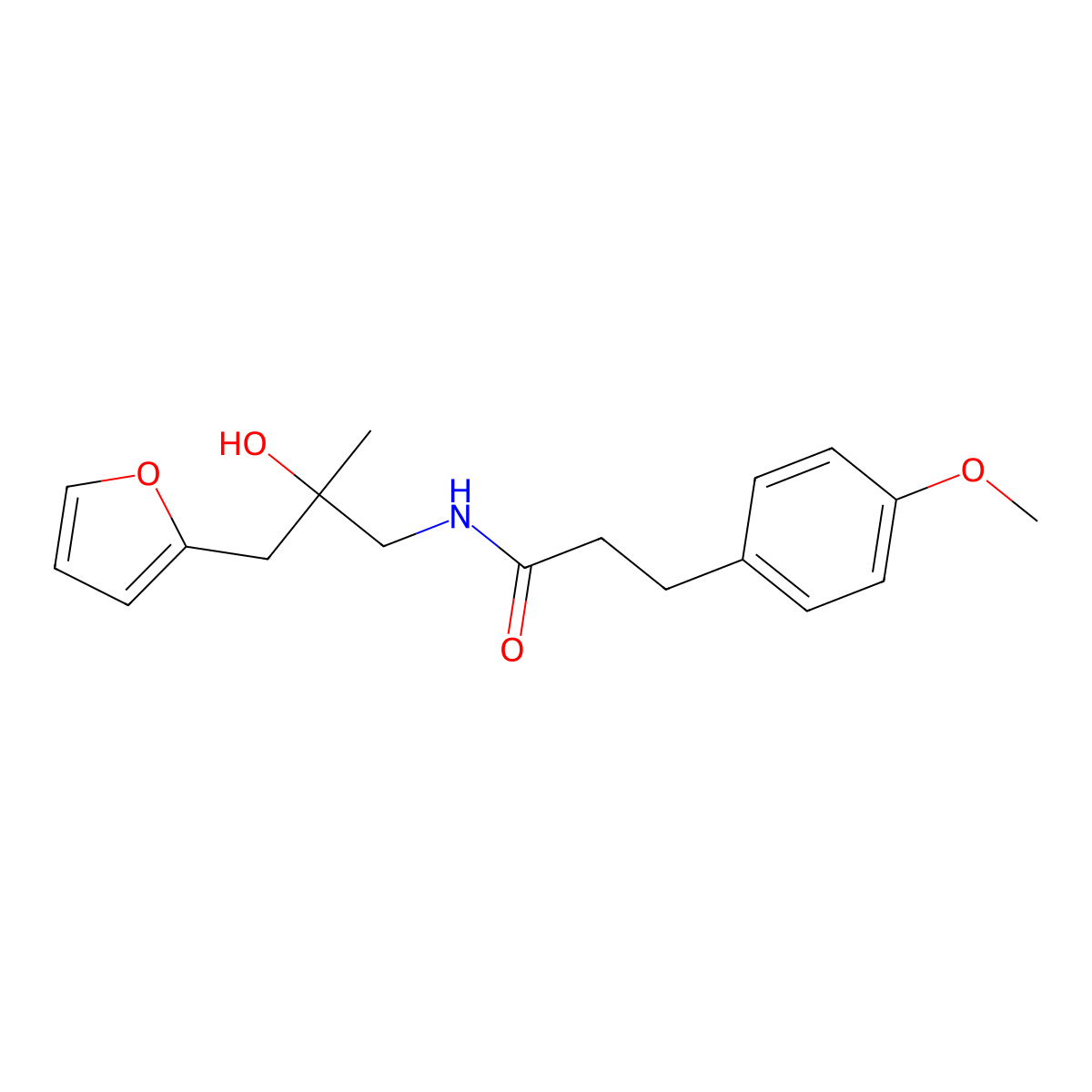 N-(3-(furan-2-yl)-2-hydroxy-2-methylpropyl)-3-(4-methoxyphenyl)propanamide molecular structure, CAS 1798621-19-8