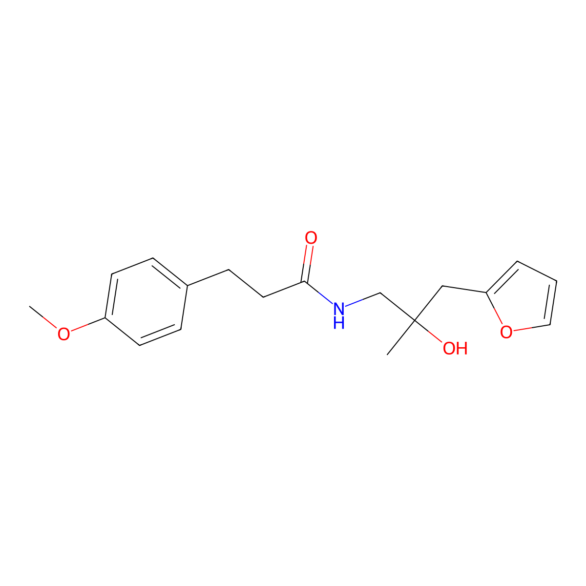 N-(3-(furan-2-yl)-2-hydroxy-2-methylpropyl)-3-(4-methoxyphenyl)propanamide molecular structure, CAS 1798621-19-8