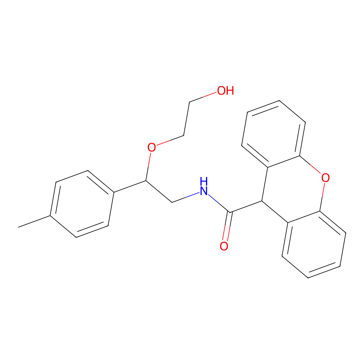 N-(2-(2-hydroxyethoxy)-2-(p-tolyl)ethyl)-9H-xanthene-9-carboxamide molecular structure, CAS 1798621-99-4