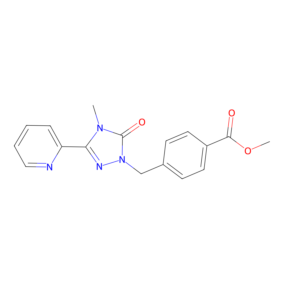 methyl 4-((4-methyl-5-oxo-3-(pyridin-2-yl)-4,5-dihydro-1H-1,2,4-triazol-1-yl)methyl)benzoate molecular structure, CAS 1798622-21-5
