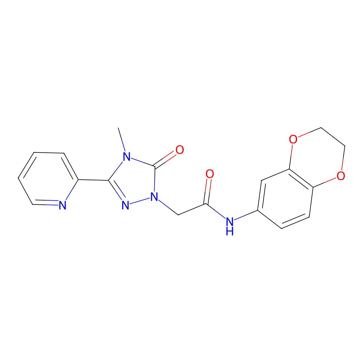 N-(2,3-dihydro-1,4-benzodioxin-6-yl)-2-[4-methyl-5-oxo-3-(pyridin-2-yl)-4,5-dihydro-1H-1,2,4-triazol-1-yl]acetamide molecular structure, CAS 1798622-23-7