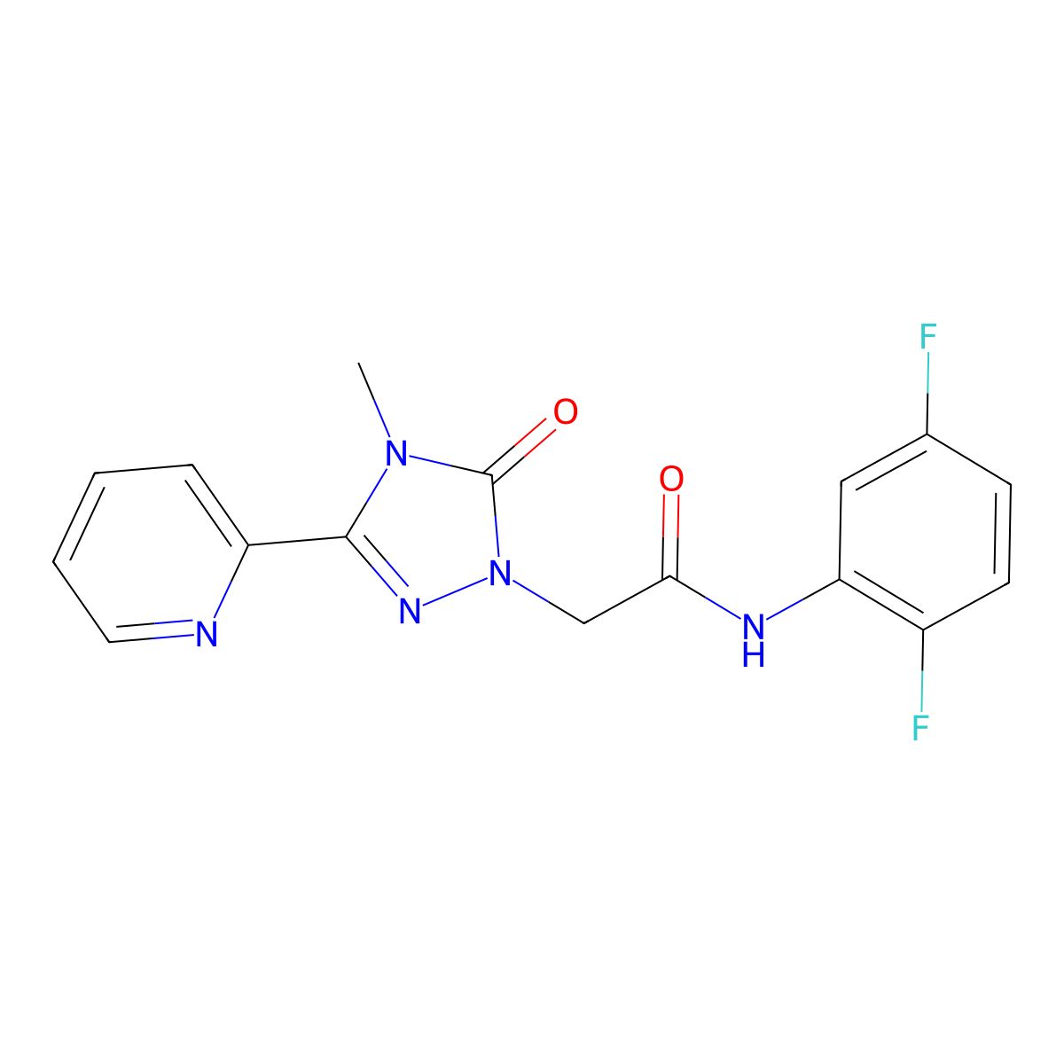 N-(2,5-difluorophenyl)-2-[4-methyl-5-oxo-3-(pyridin-2-yl)-4,5-dihydro-1H-1,2,4-triazol-1-yl]acetamide molecular structure, CAS 1798622-37-3