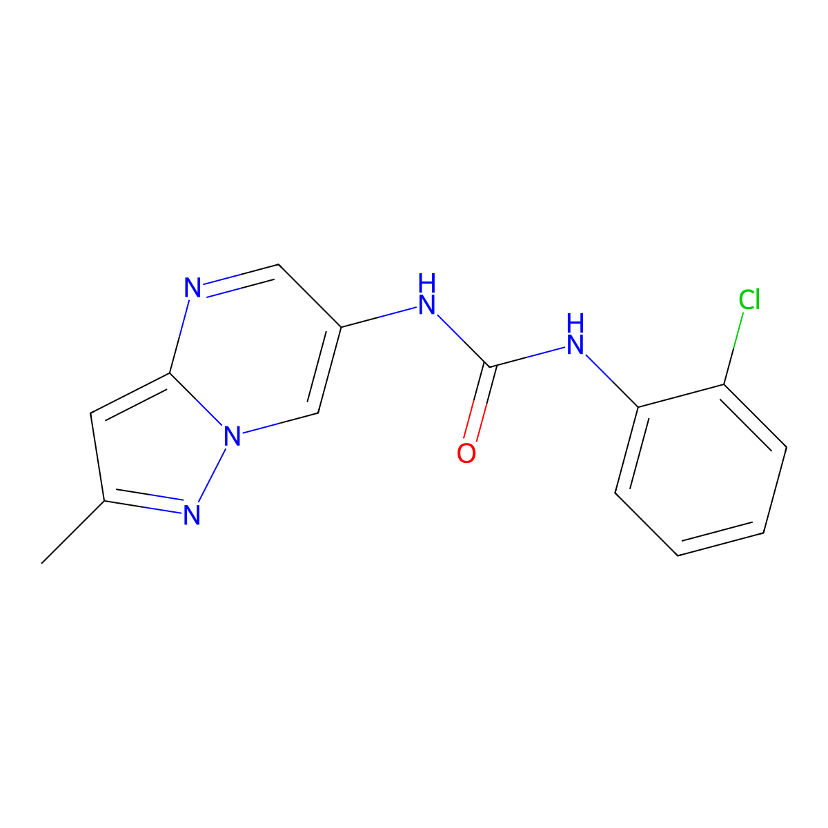 1-(2-Chlorophenyl)-3-(2-methylpyrazolo[1,5-a]pyrimidin-6-yl)urea molecular structure, CAS 1798622-60-2