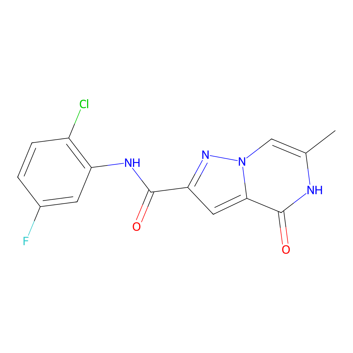 N-(2-chloro-5-fluorophenyl)-6-methyl-4-oxo-4,5-dihydropyrazolo[1,5-a]pyrazine-2-carboxamide molecular structure, CAS 1798622-71-5