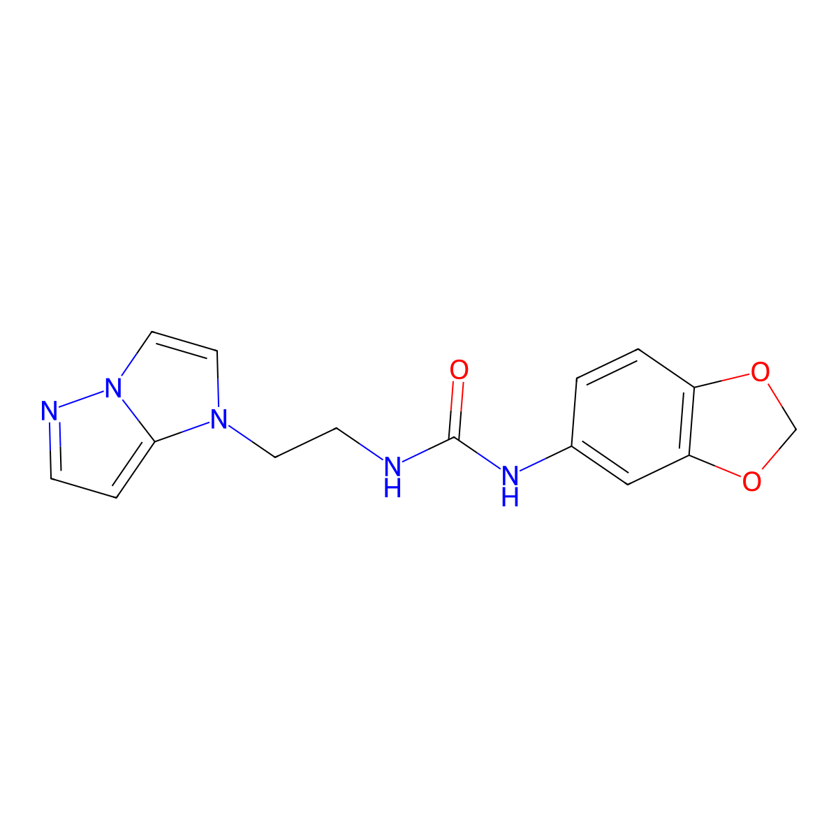 1-(2-(1H-imidazo[1,2-b]pyrazol-1-yl)ethyl)-3-(benzo[d][1,3]dioxol-5-yl)urea molecular structure, CAS 1798622-85-1