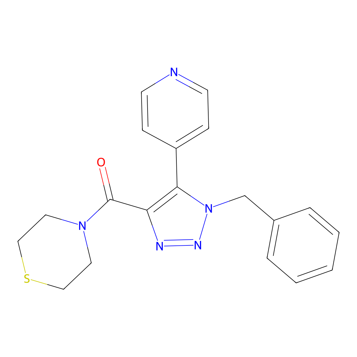 4-[(1-benzyl-5-pyridin-4-yl-1H-1,2,3-triazol-4-yl)carbonyl]thiomorpholine molecular structure, CAS 1798622-93-1