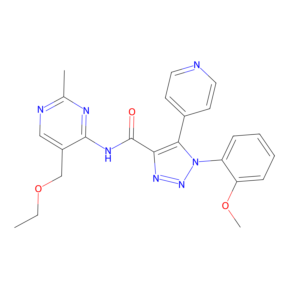 N-[5-(ethoxymethyl)-2-methylpyrimidin-4-yl]-1-(2-methoxyphenyl)-5-(pyridin-4-yl)-1H-1,2,3-triazole-4-carboxamide molecular structure, CAS 1798623-02-5