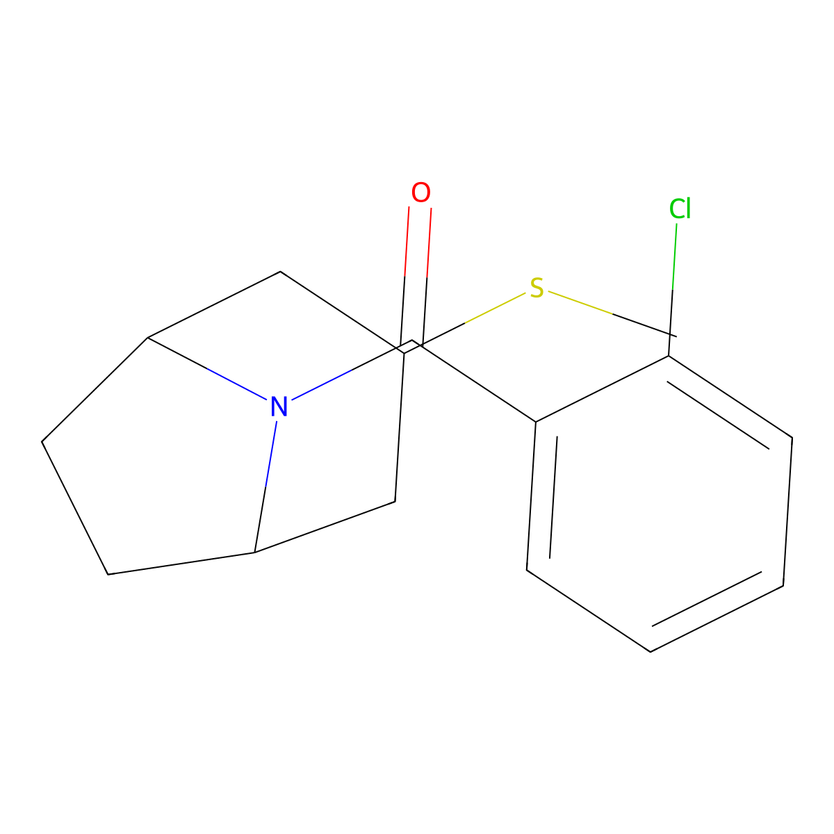 (2-chlorophenyl)((1R,5S)-3-(methylthio)-8-azabicyclo[3.2.1]octan-8-yl)methanone molecular structure, CAS 1798623-42-3