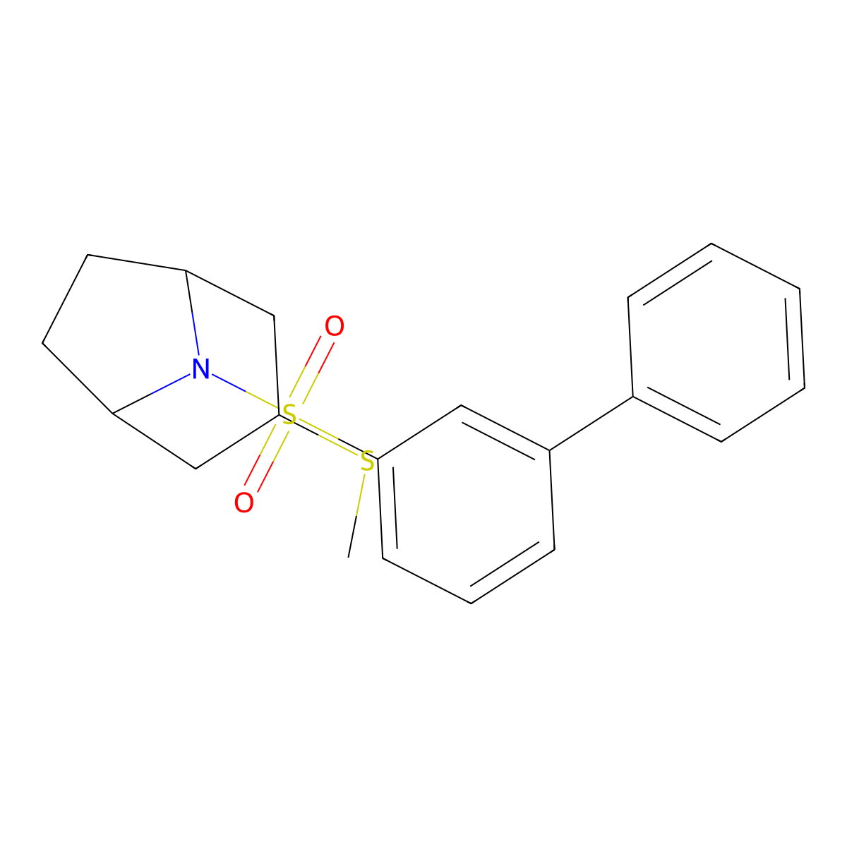 (1R,5S)-8-([1,1'-biphenyl]-3-ylsulfonyl)-3-(methylthio)-8-azabicyclo[3.2.1]octane molecular structure, CAS 1798623-48-9