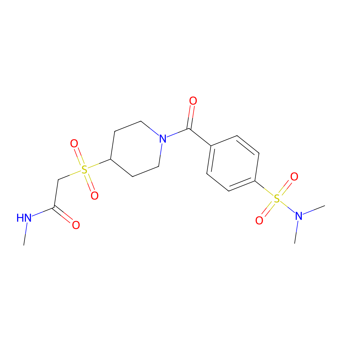 2-((1-(4-(N,N-dimethylsulfamoyl)benzoyl)piperidin-4-yl)sulfonyl)-N-methylacetamide molecular structure, CAS 1798623-61-6