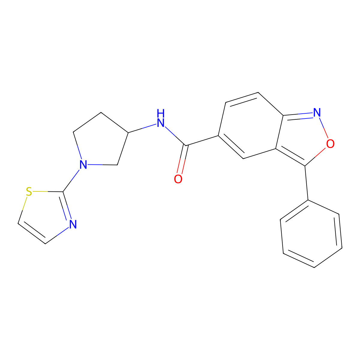 3-phenyl-N-(1-(thiazol-2-yl)pyrrolidin-3-yl)benzo[c]isoxazole-5-carboxamide molecular structure, CAS 1798624-48-2