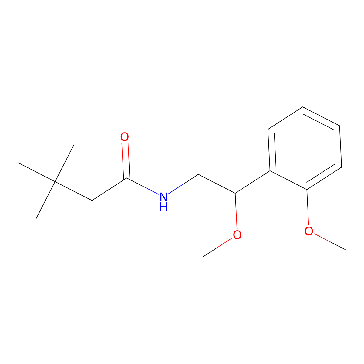 N-[2-methoxy-2-(2-methoxyphenyl)ethyl]-3,3-dimethylbutanamide molecular structure, CAS 1798625-45-2