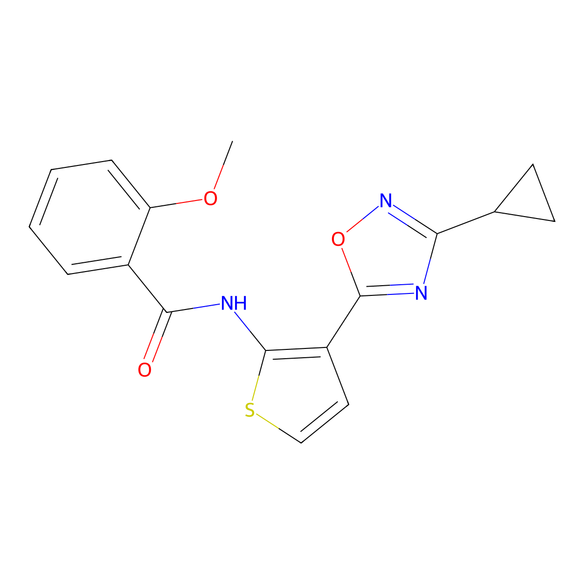 N-[3-(3-cyclopropyl-1,2,4-oxadiazol-5-yl)thiophen-2-yl]-2-methoxybenzamide molecular structure, CAS 1798637-34-9