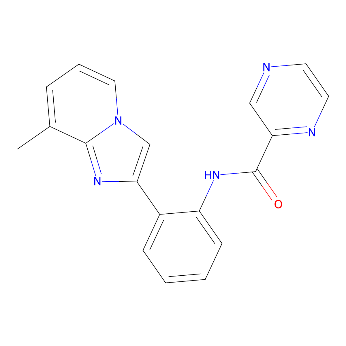 N-(2-{8-methylimidazo[1,2-a]pyridin-2-yl}phenyl)pyrazine-2-carboxamide molecular structure, CAS 1798637-54-3