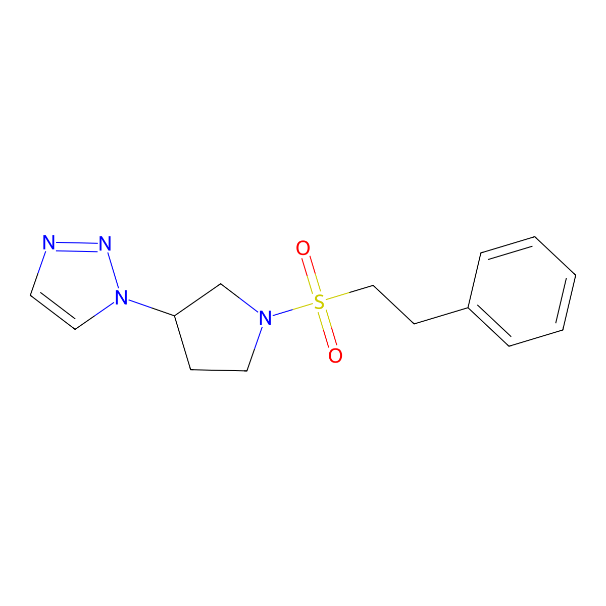 1-(1-(phenethylsulfonyl)pyrrolidin-3-yl)-1H-1,2,3-triazole molecular structure, CAS 1798637-80-5