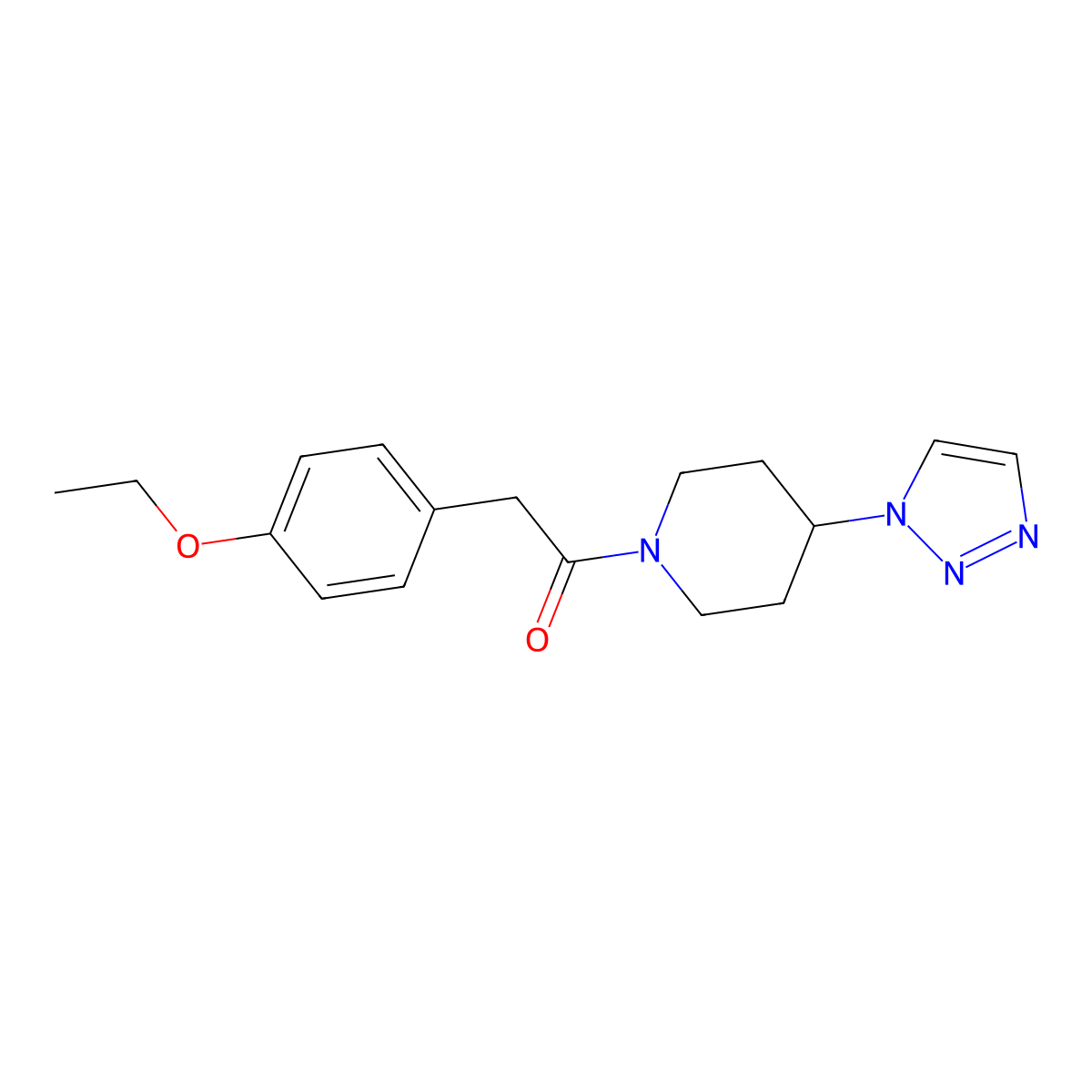 1-(4-(1H-1,2,3-triazol-1-yl)piperidin-1-yl)-2-(4-ethoxyphenyl)ethanone molecular structure, CAS 1798637-91-8