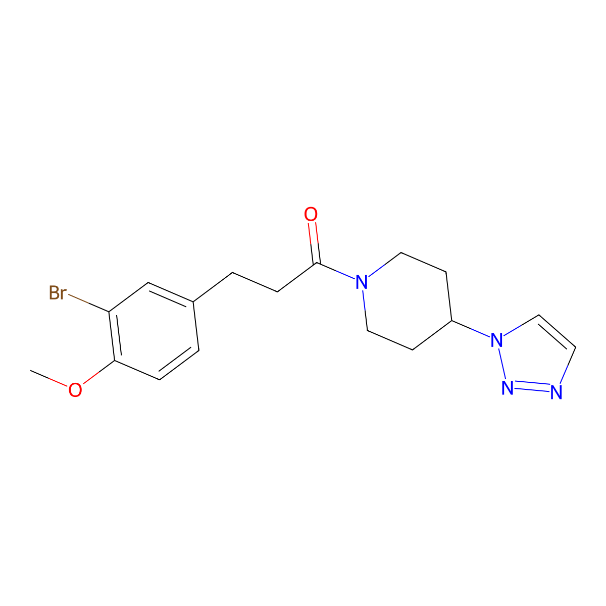 1-(4-(1H-1,2,3-triazol-1-yl)piperidin-1-yl)-3-(3-bromo-4-methoxyphenyl)propan-1-one molecular structure, CAS 1798637-94-1