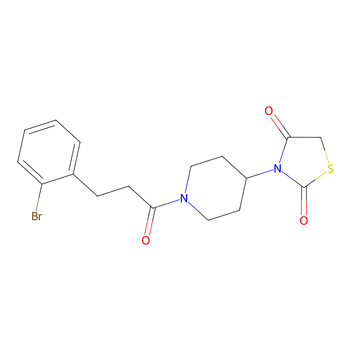 3-(1-(3-(2-Bromophenyl)propanoyl)piperidin-4-yl)thiazolidine-2,4-dione molecular structure, CAS 1798638-03-5