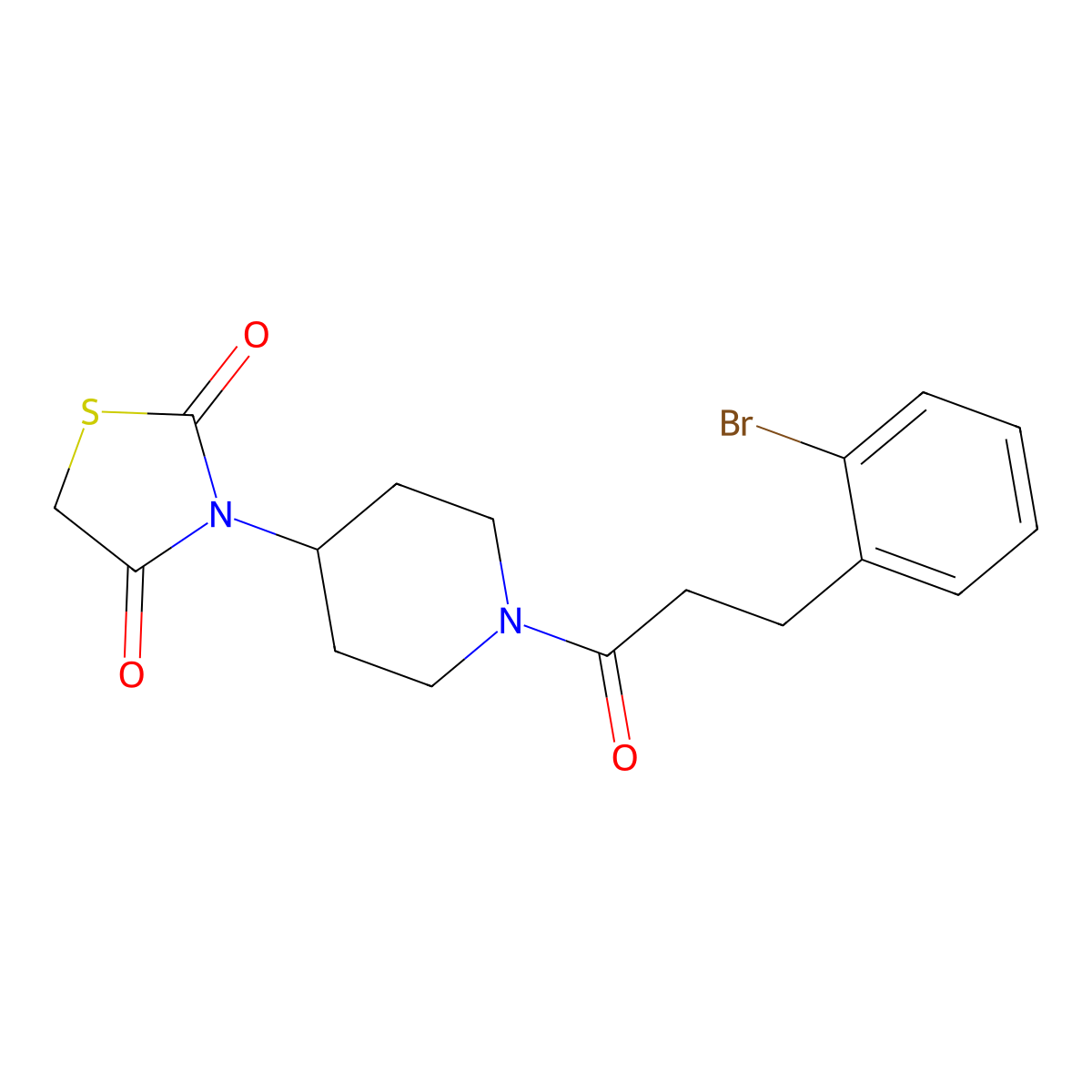 3-(1-(3-(2-Bromophenyl)propanoyl)piperidin-4-yl)thiazolidine-2,4-dione molecular structure, CAS 1798638-03-5