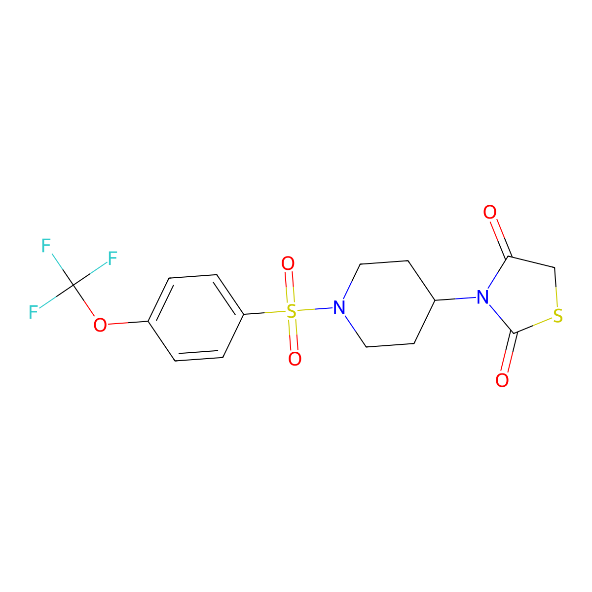3-(1-((4-(Trifluoromethoxy)phenyl)sulfonyl)piperidin-4-yl)thiazolidine-2,4-dione molecular structure, CAS 1798638-22-8
