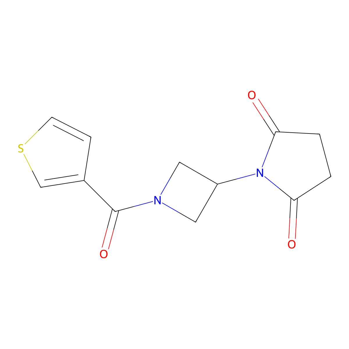 1-(1-(Thiophene-3-carbonyl)azetidin-3-yl)pyrrolidine-2,5-dione molecular structure, CAS 1798638-87-5