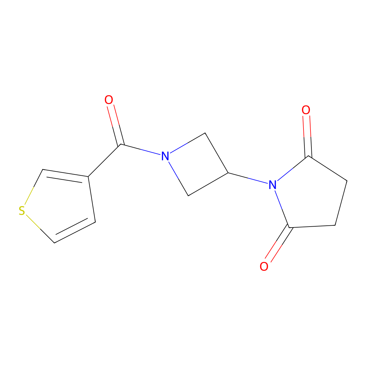 1-(1-(Thiophene-3-carbonyl)azetidin-3-yl)pyrrolidine-2,5-dione molecular structure, CAS 1798638-87-5