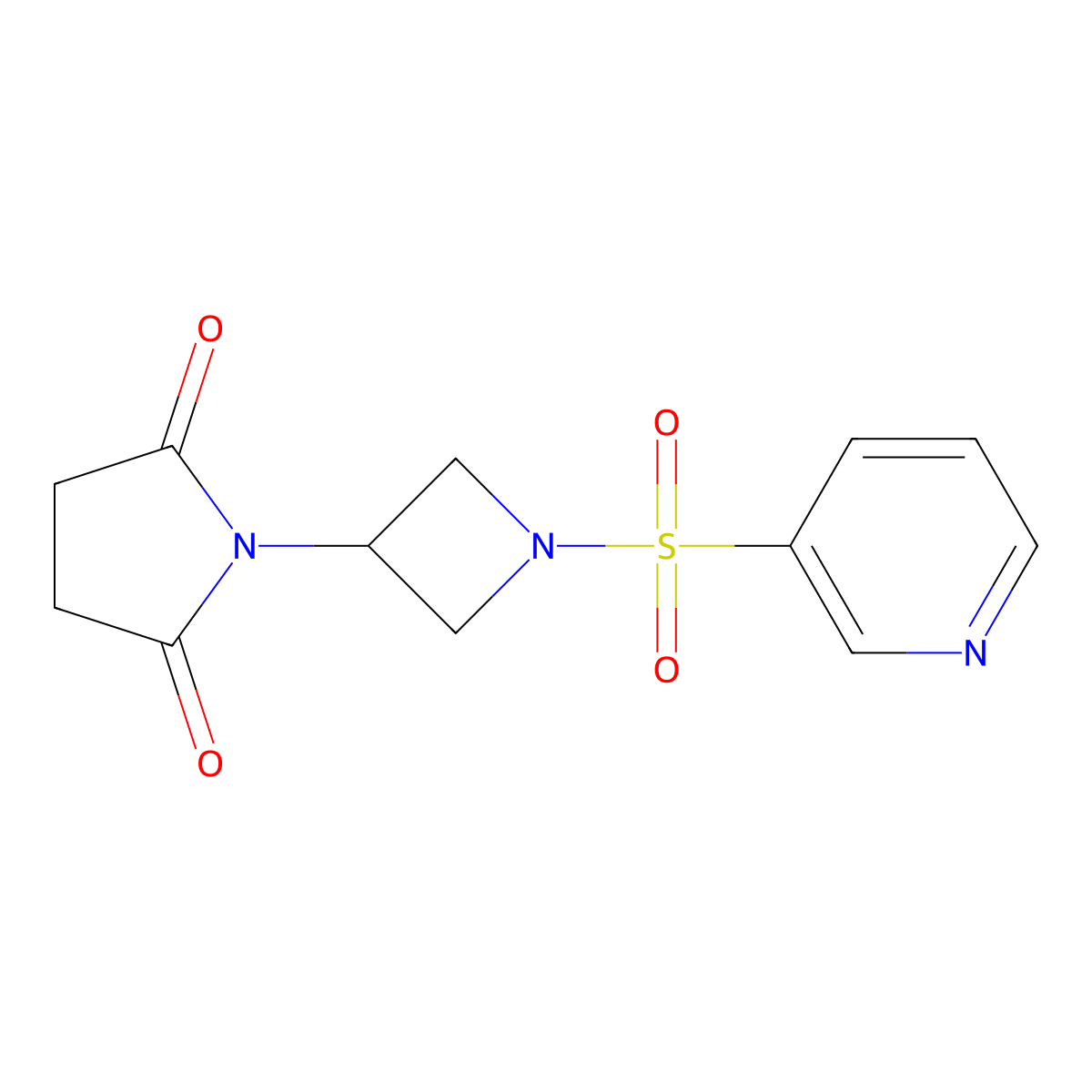 1-(1-(Pyridin-3-ylsulfonyl)azetidin-3-yl)pyrrolidine-2,5-dione molecular structure, CAS 1798638-98-8