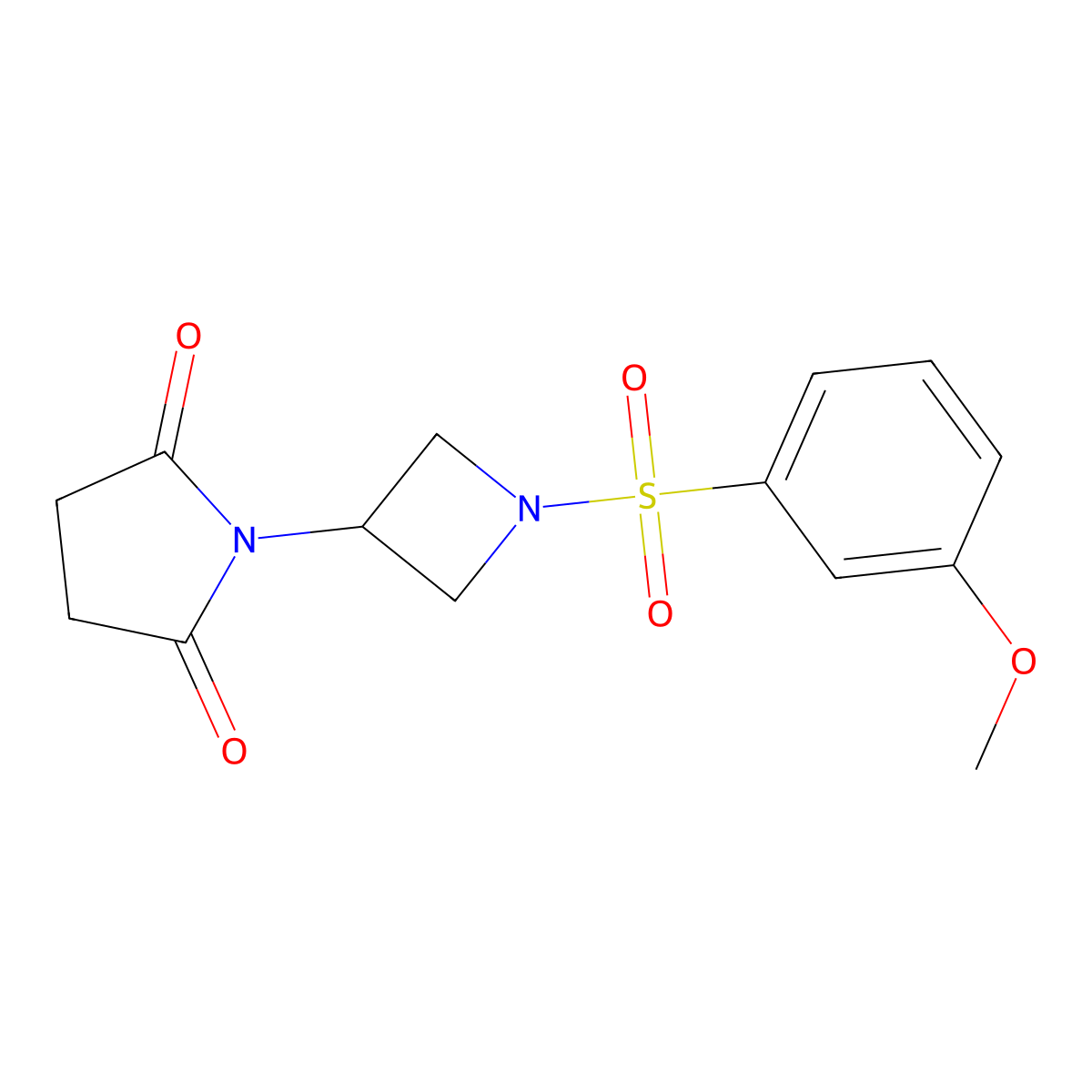 1-(1-((3-Methoxyphenyl)sulfonyl)azetidin-3-yl)pyrrolidine-2,5-dione molecular structure, CAS 1798639-05-0