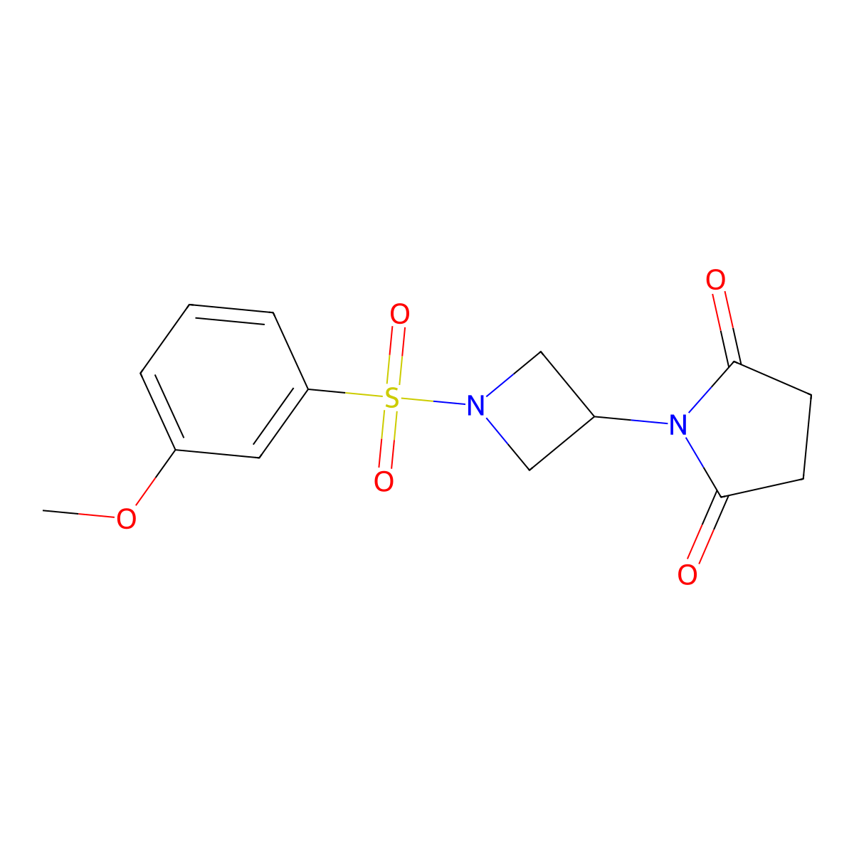 1-(1-((3-Methoxyphenyl)sulfonyl)azetidin-3-yl)pyrrolidine-2,5-dione molecular structure, CAS 1798639-05-0