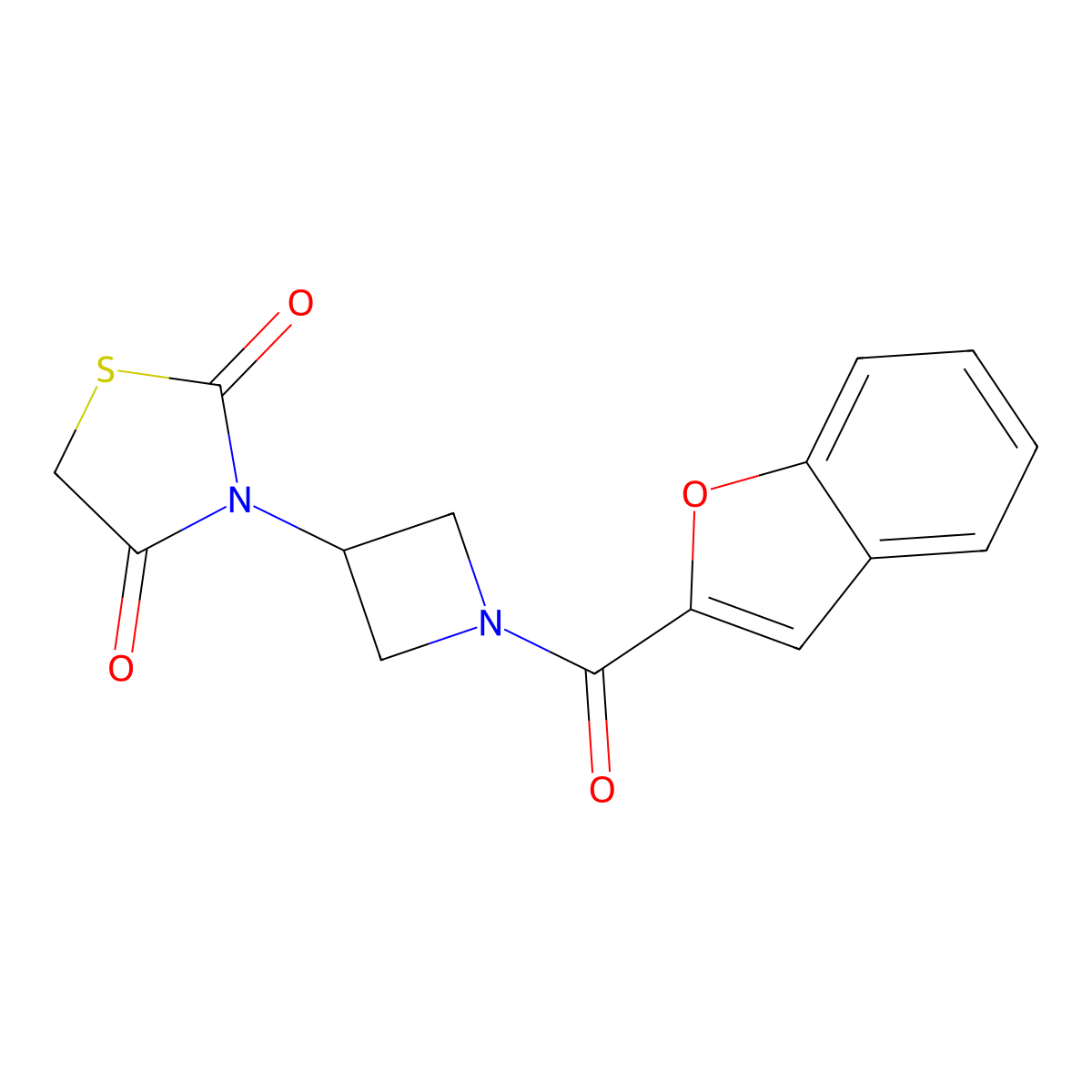 3-(1-(Benzofuran-2-carbonyl)azetidin-3-yl)thiazolidine-2,4-dione molecular structure, CAS 1798639-19-6