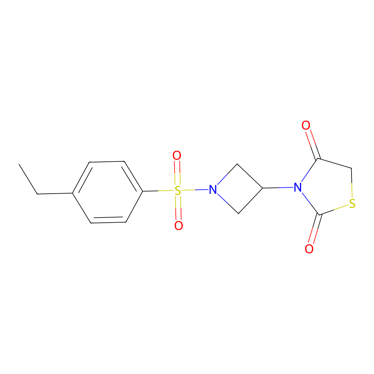 3-(1-((4-Ethylphenyl)sulfonyl)azetidin-3-yl)thiazolidine-2,4-dione molecular structure, CAS 1798639-24-3