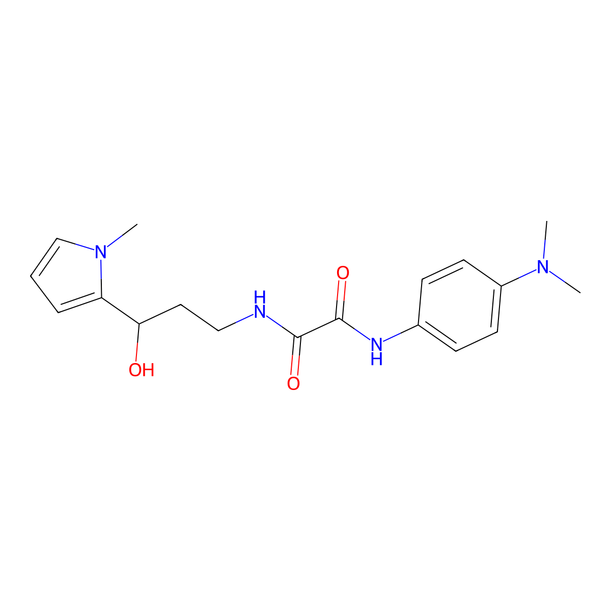 N1-(4-(dimethylamino)phenyl)-N2-(3-hydroxy-3-(1-methyl-1H-pyrrol-2-yl)propyl)oxalamide molecular structure, CAS 1798639-68-5