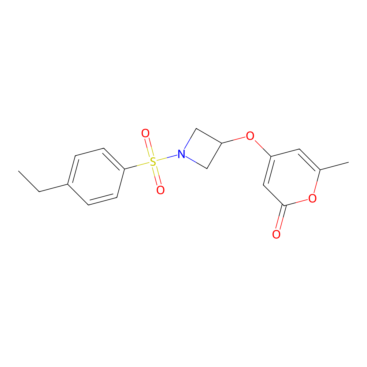 4-((1-((4-ethylphenyl)sulfonyl)azetidin-3-yl)oxy)-6-methyl-2H-pyran-2-one molecular structure, CAS 1798639-78-7