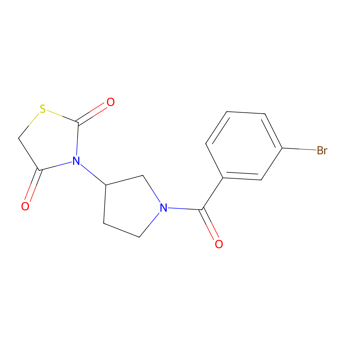 3-(1-(3-Bromobenzoyl)pyrrolidin-3-yl)thiazolidine-2,4-dione molecular structure, CAS 1798640-59-1