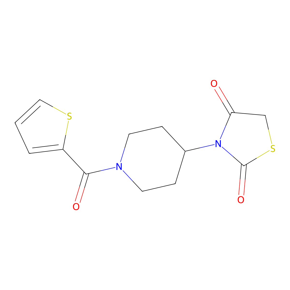 3-(1-(Thiophene-2-carbonyl)piperidin-4-yl)thiazolidine-2,4-dione molecular structure, CAS 1798640-70-6