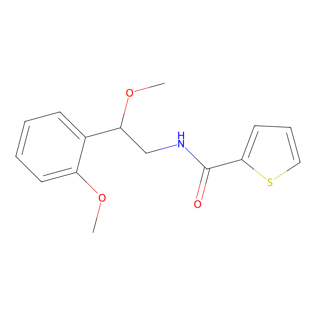 N-[2-methoxy-2-(2-methoxyphenyl)ethyl]thiophene-2-carboxamide molecular structure, CAS 1798659-36-5