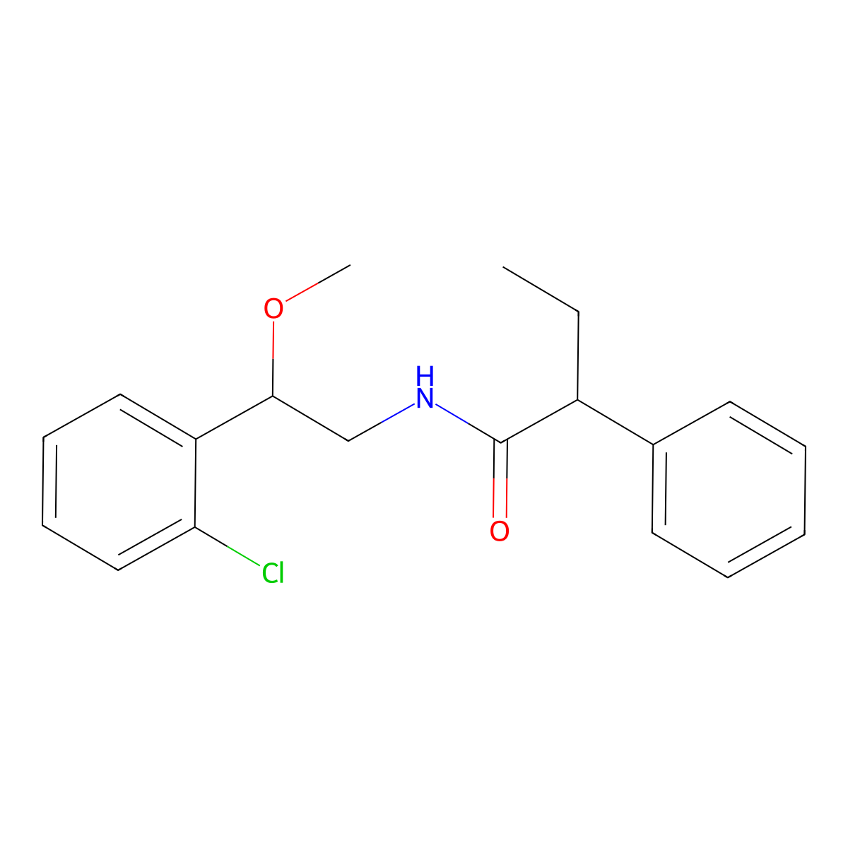 N-[2-(2-chlorophenyl)-2-methoxyethyl]-2-phenylbutanamide molecular structure, CAS 1798659-71-8