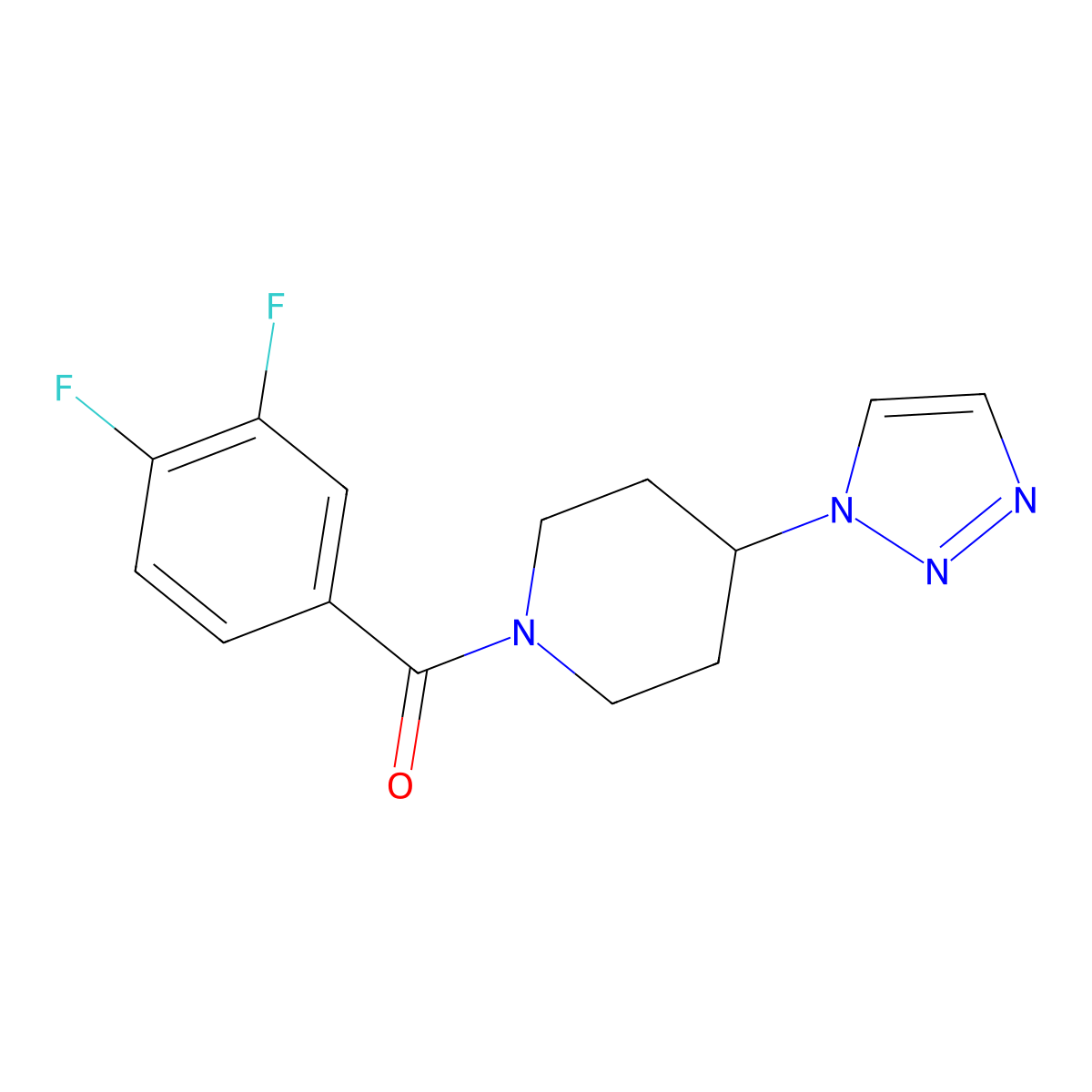 (4-(1H-1,2,3-triazol-1-yl)piperidin-1-yl)(3,4-difluorophenyl)methanone molecular structure, CAS 1798661-92-3
