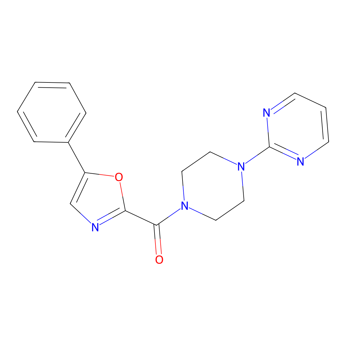 (5-Phenyloxazol-2-yl)(4-(pyrimidin-2-yl)piperazin-1-yl)methanone molecular structure, CAS 1798662-00-6