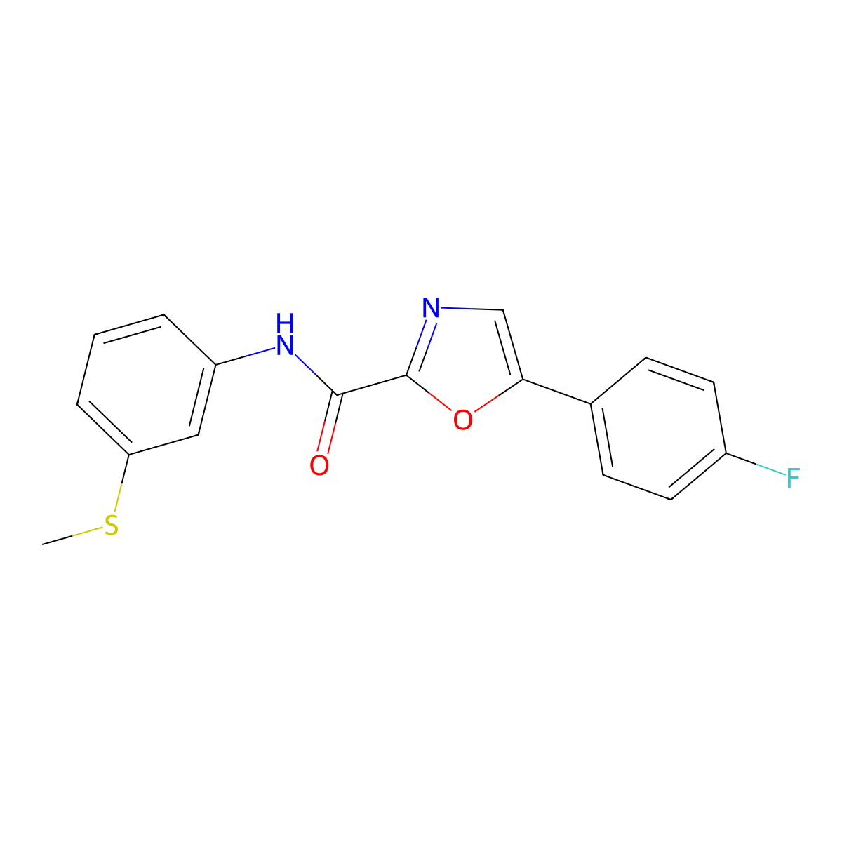 5-(4-fluorophenyl)-N-(3-(methylthio)phenyl)oxazole-2-carboxamide molecular structure, CAS 1798662-02-8