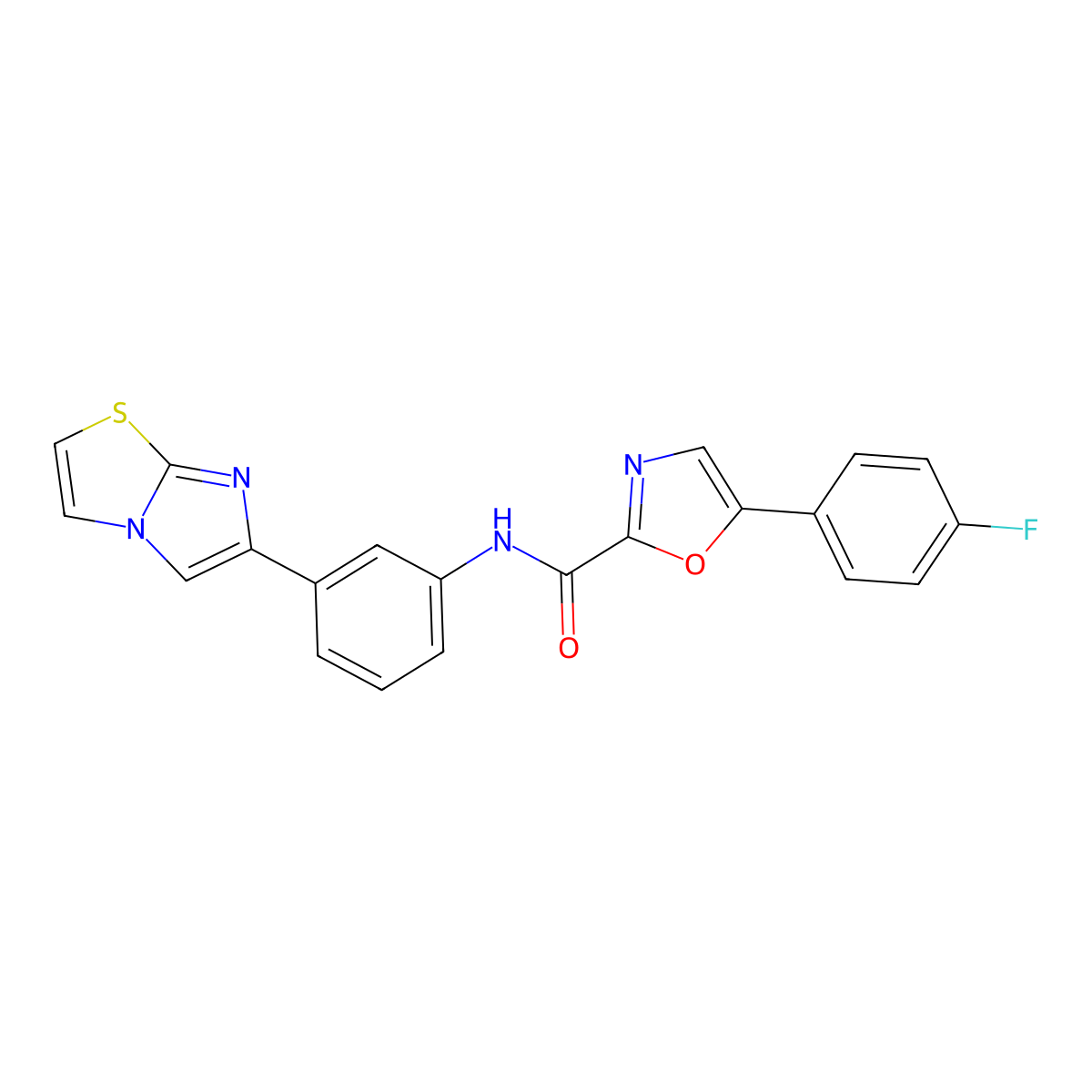 5-(4-fluorophenyl)-N-(3-(imidazo[2,1-b]thiazol-6-yl)phenyl)oxazole-2-carboxamide molecular structure, CAS 1798662-08-4